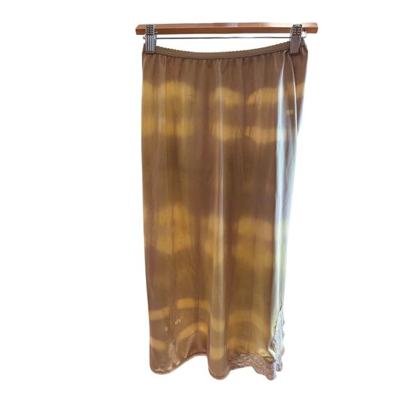 Vintage Shadowline Hand Dyed Nylon Slip Skirt with Small Side Lace Slit - Medium - Picture 2 of 8